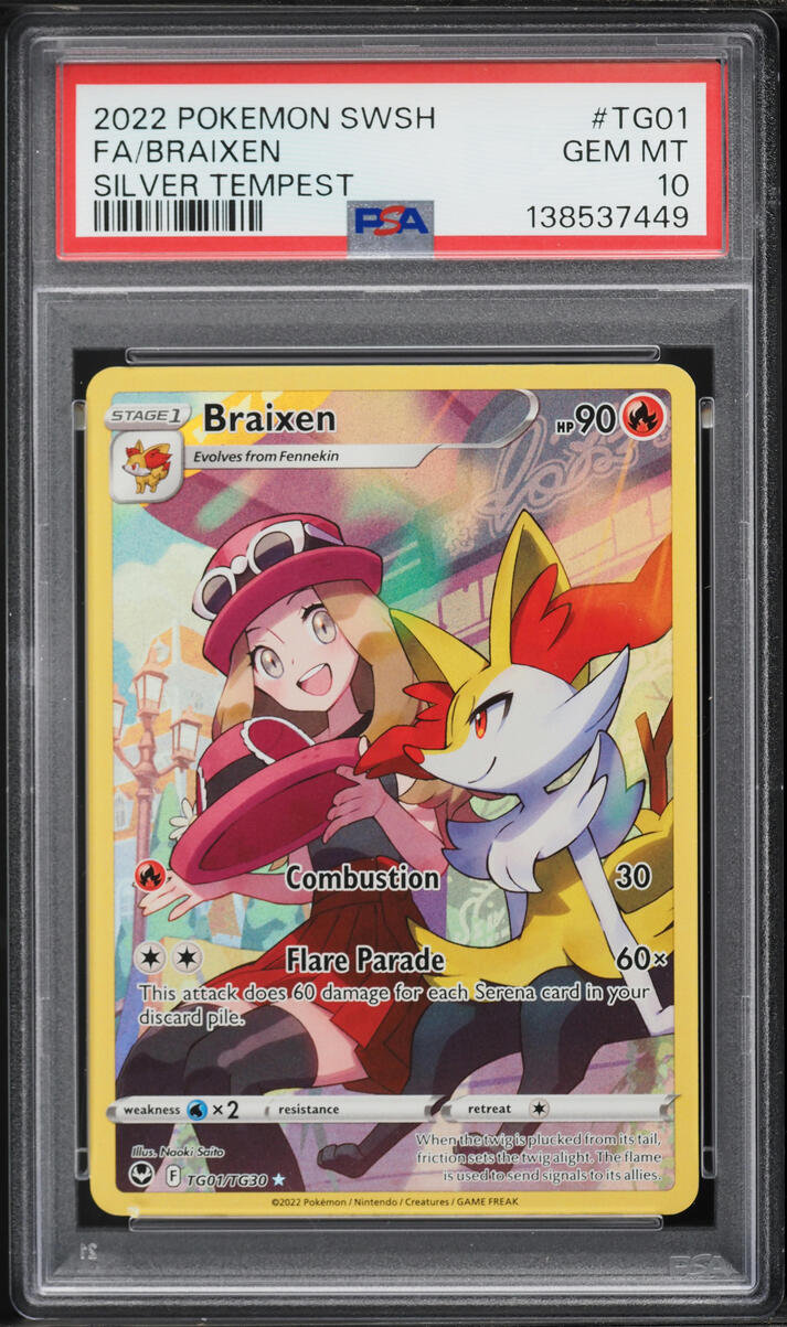 2022 Pokemon Sword & Shield Silver Tempest CHR Braixen #TG01 PSA 10 GEM MINT