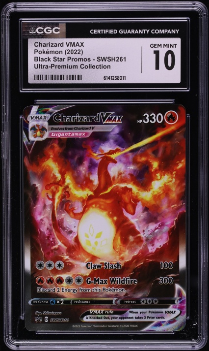 2022 Pokemon SWSH Promo Ultra Premium Collection Full Art Charizard VMAX #SWSH261 CGC 10 GEM