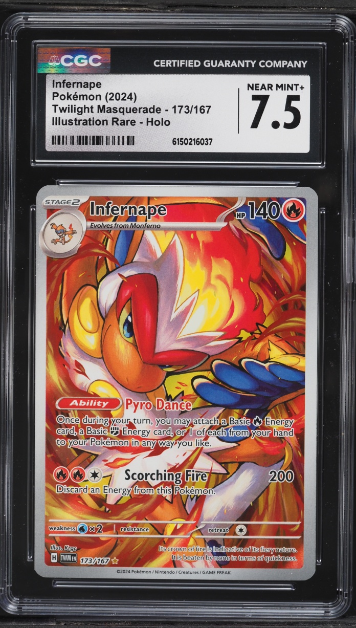 2024 Pokemon Scarlet & Violet Twilight Masquerade IR Infernape #173 CGC 7.5 NRMT+