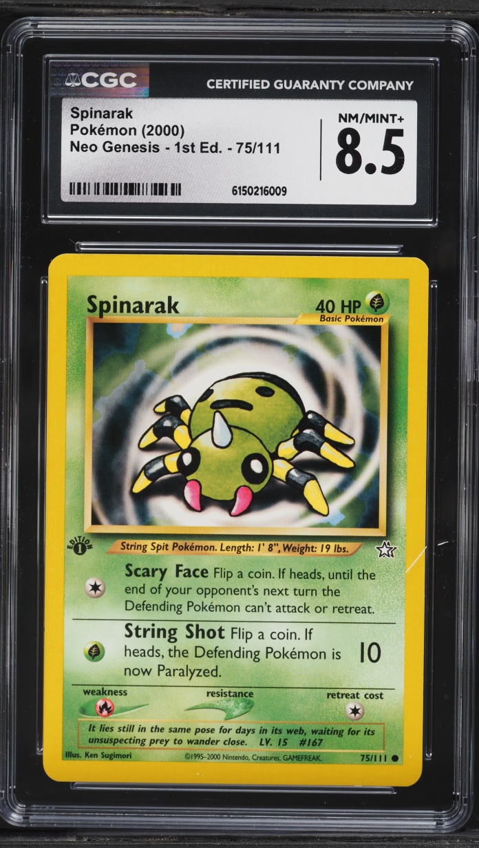 2000 Pokemon Neo Genesis 1st Edition Spinarak #75 CGC 8.5 NM-MT+