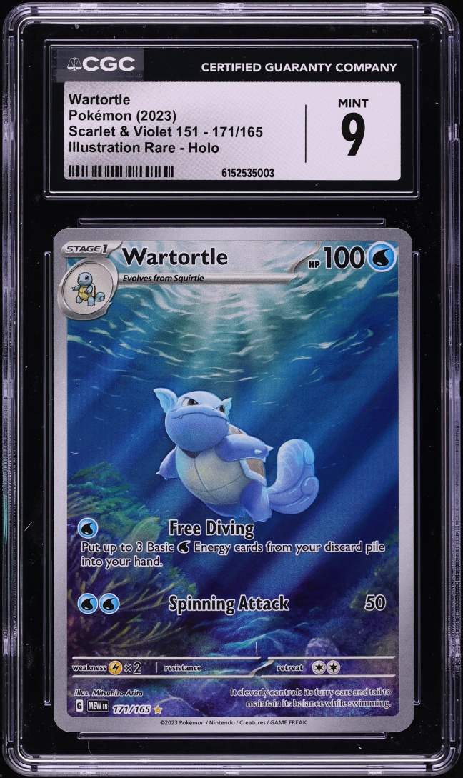 2023 Pokemon Scarlet & Violet 151 IR Wartortle #171 CGC 9 MINT
