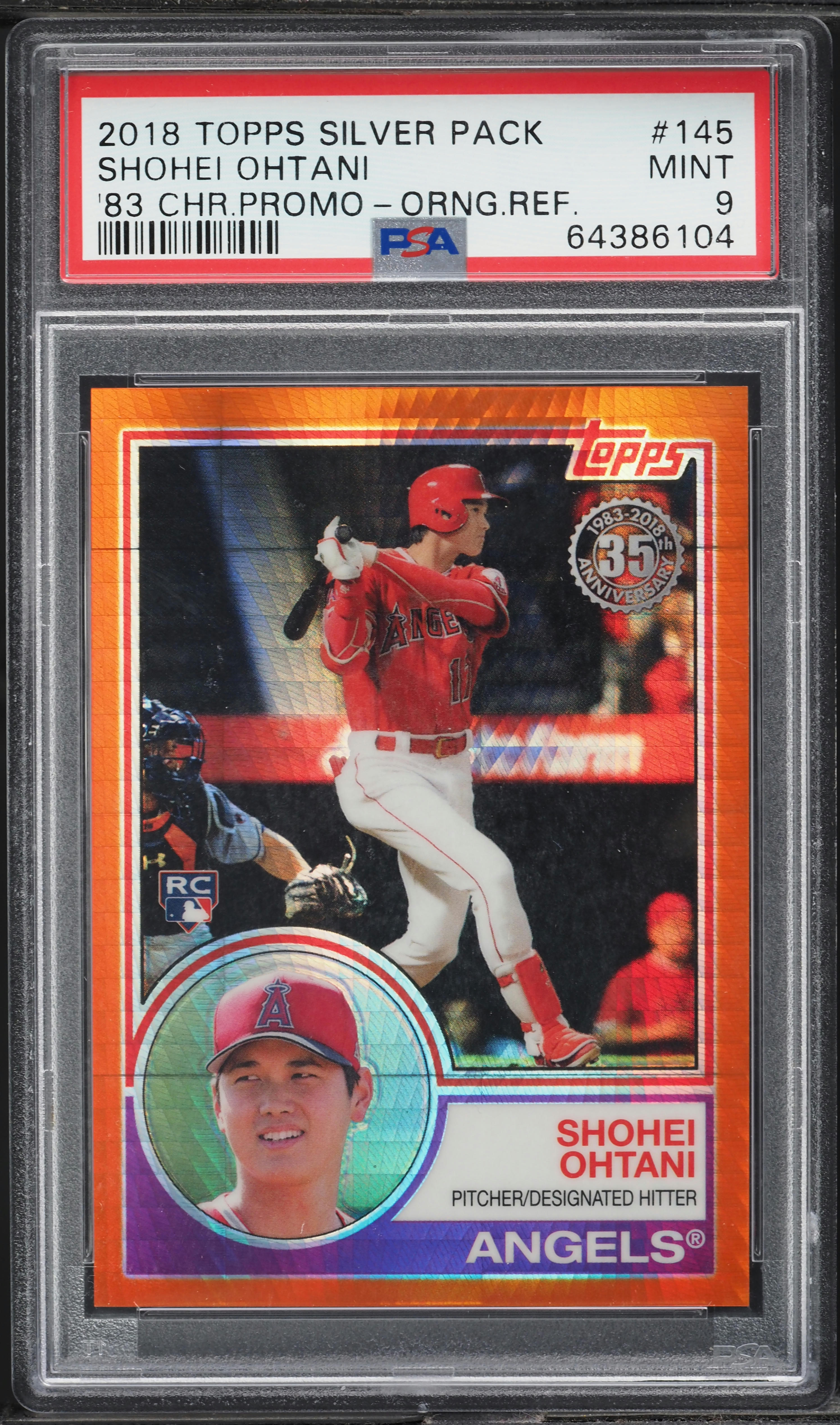 2018 Topps Silver '83 Chrome Orange Refractor Shohei Ohtani ROOKIE