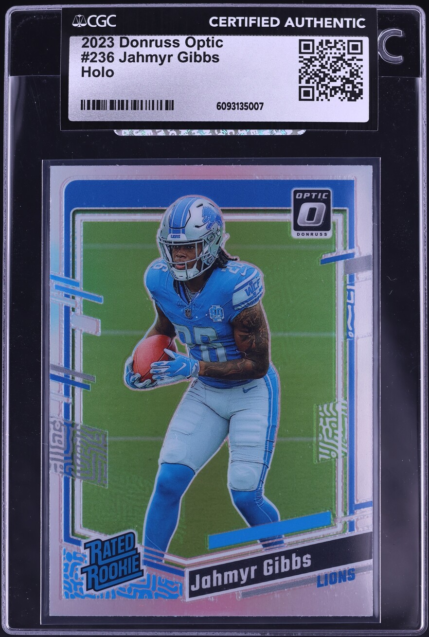 2023 Donruss Optic Holo Prizm Jahmyr Gibbs ROOKIE #236 CGC AUTH