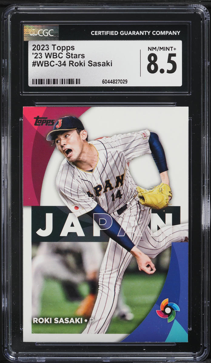 2023 Topps '23 WBC Stars Roki Sasaki PROSPECT #WBC-34 CGC 8.5 NM-MT+