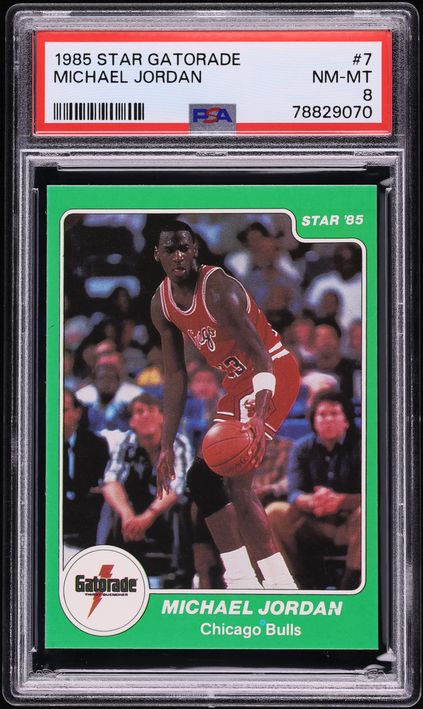 1985 Star Gatorade Michael Jordan ROOKIE #7 PSA 8 NM-MT