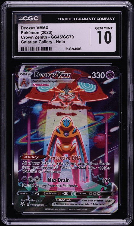 2023 Pokemon Sword & Shield Crown Zenith Galarian Gallery Full Art Deoxys VMAX #GG45 CGC 10 GEM