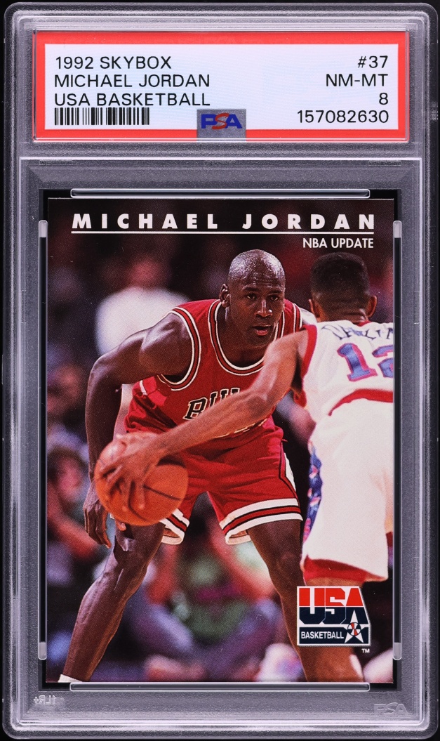 1992 Skybox USA Basketball Michael Jordan #37 PSA 8 NM-MT