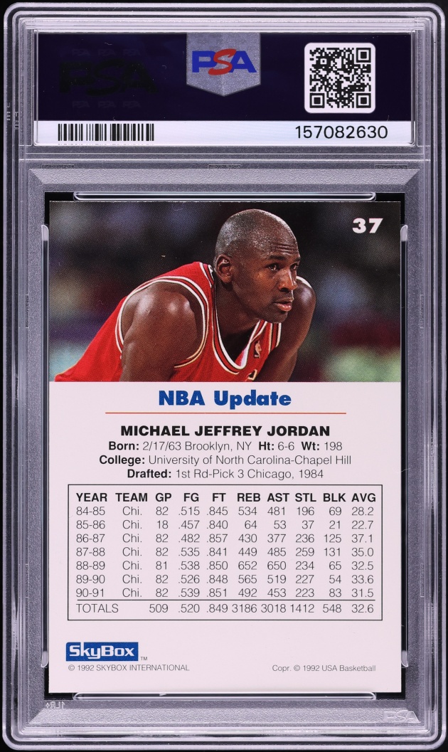 1992 Skybox USA Basketball Michael Jordan #37 PSA 8 NM-MT