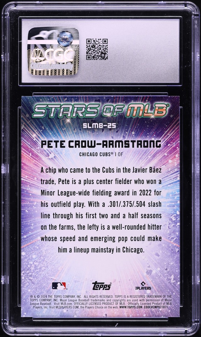 2024 Topps Stars Of MLB Pete Crow-Armstrong ROOKIE #SLMB-25 CGC 10 GEM MINT