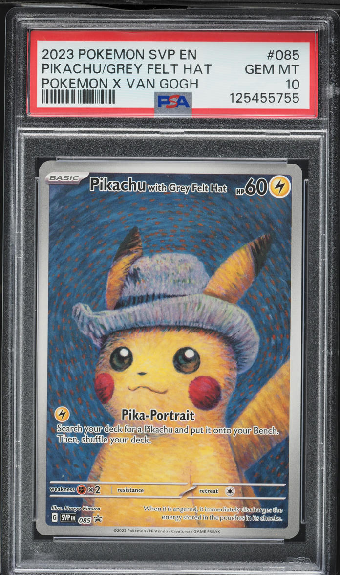 2023 Pokemon Scarlet & Violet Promo Van Gogh Pikachu With Grey Felt Hat #85 PSA 10 GEM MINT