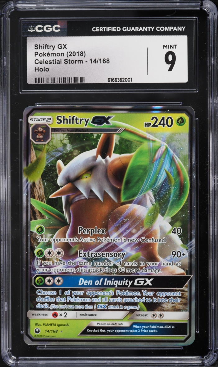 2018 Pokemon Sun & Moon Celestial Storm Holo Shiftry GX #14 CGC 9 MINT