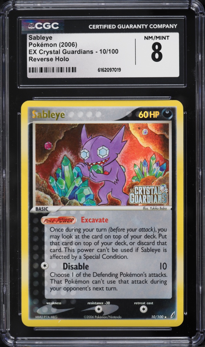 2006 Pokemon EX Crystal Guardians Reverse Holo Sableye #10 CGC 8 NM-MT
