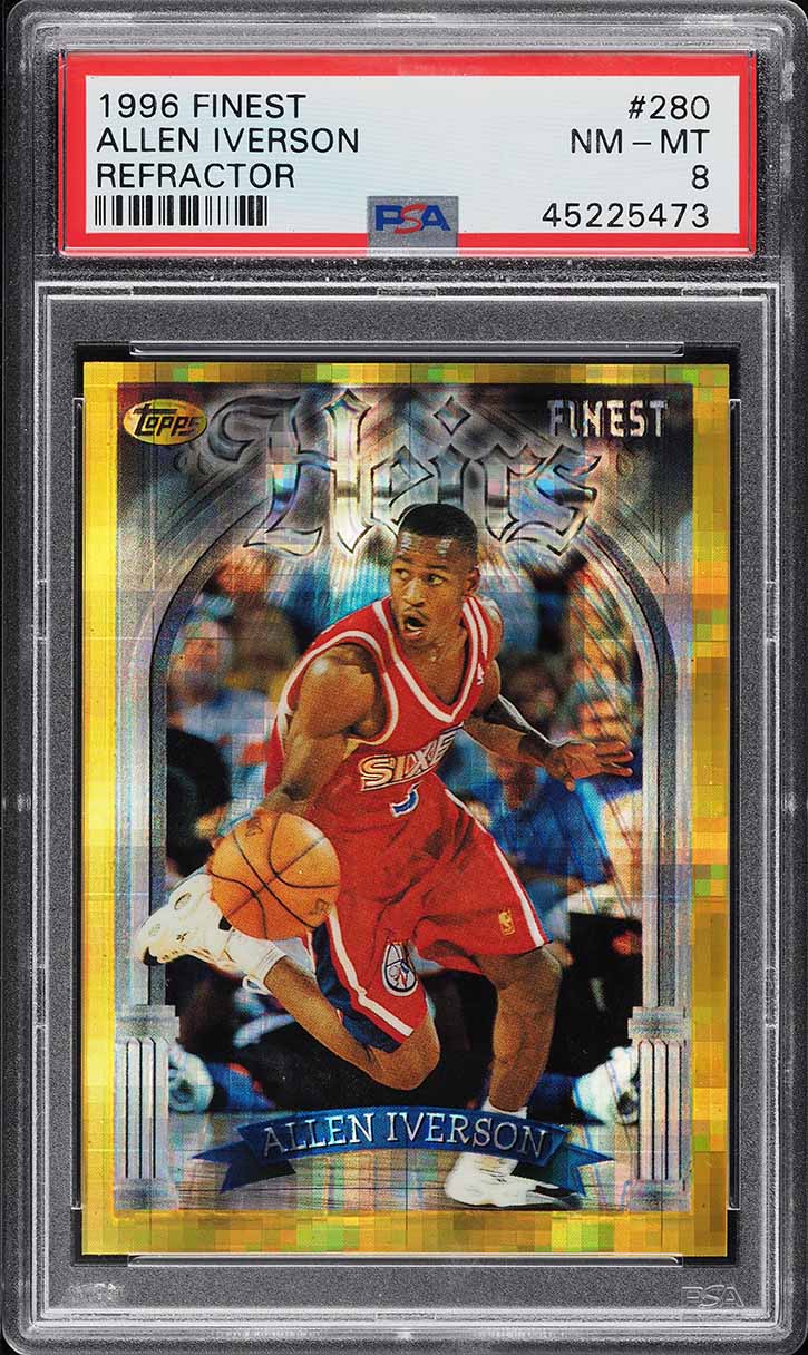 1996 Finest Gold Refractor Allen Iverson ROOKIE #280 PSA 8 NM-MT