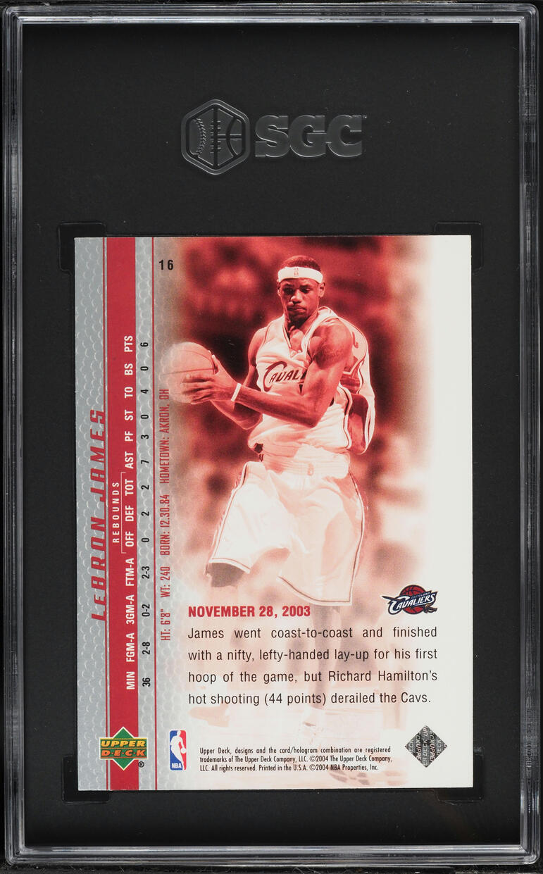 2003 Upper Deck Phenomenal Beginning LeBron James ROOKIE #16 SGC 9.5 MINT+