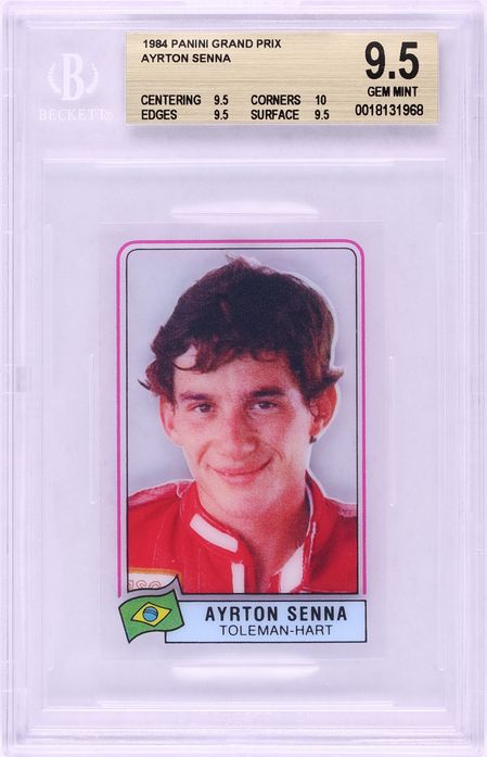 1984 Panini Formula 1 F1 Grand Prix Scratch N' Play Ayrton Senna ROOKIE BGS 9.5