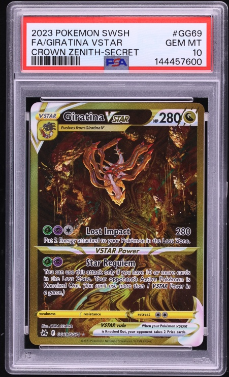 2023 Pokemon Sword & Shield Crown Zenith Gold Rare Giratina VSTAR #GG69 PSA 10 GEM MINT