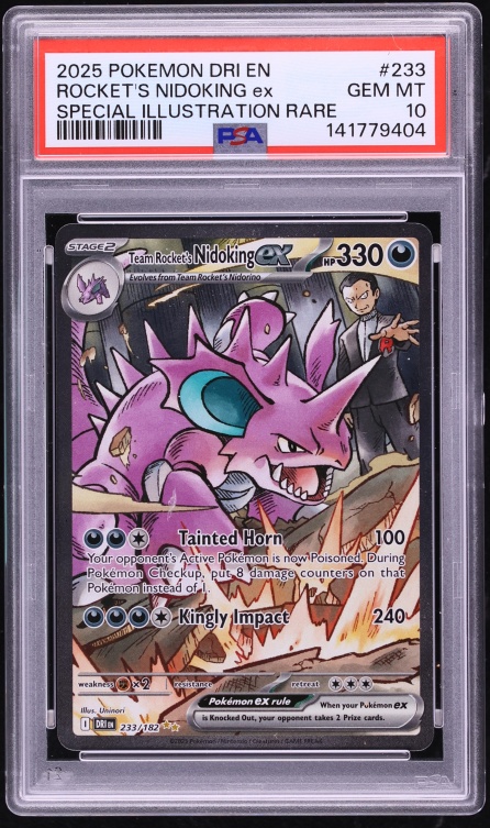 2025 Pokemon Scarlet & Violet Destined Rivals SIR Team Rocket's Nidoking Ex #233 PSA 10 GEM
