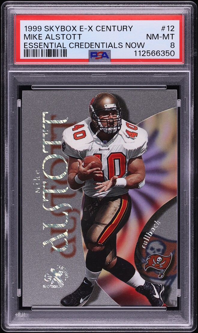 1999 Skybox E-X Century Essential Credentials Now Mike Alstott 12/12 #12 PSA 8 NM-MT