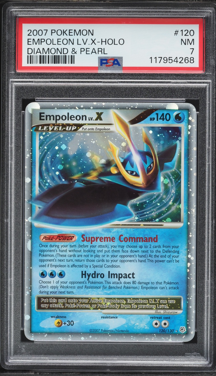 2007 Pokemon Diamond & Pearl Holo Empoleon LV.X #120 PSA 7 NRMT