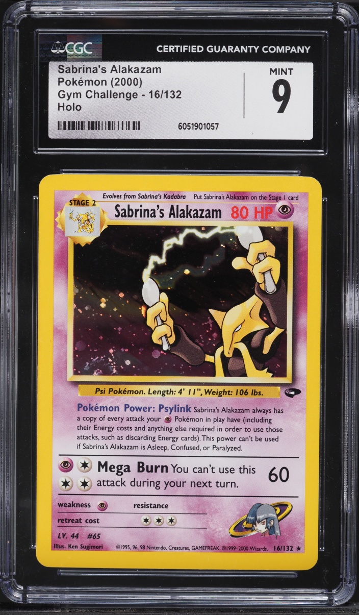 2000 Pokemon Gym Challenge Holo Sabrina's Alakazam #16 CGC 9 MINT