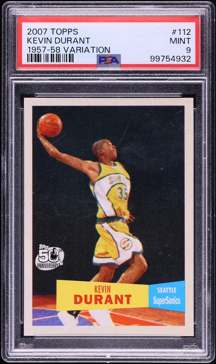 【希少】 2007 TOPPS 1957-58 VARIATION RC 2007 Topps '57-58 Variation Kevin Durant ROOKIE #112 SGC 9