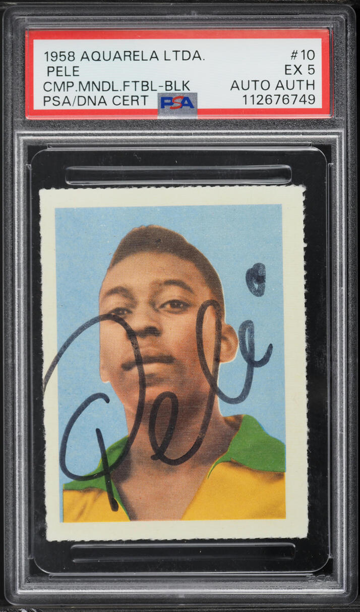 1958 Editora Aquarela Ltda Brasil Campeao Mundial De Futebol Pele AUTO #10 PSA 5 EX
