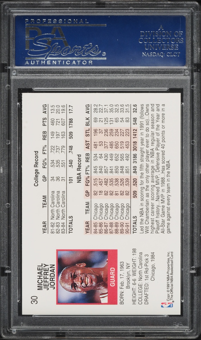1991 Hoops Michael Jordan #30 PSA 10 GEM MINT