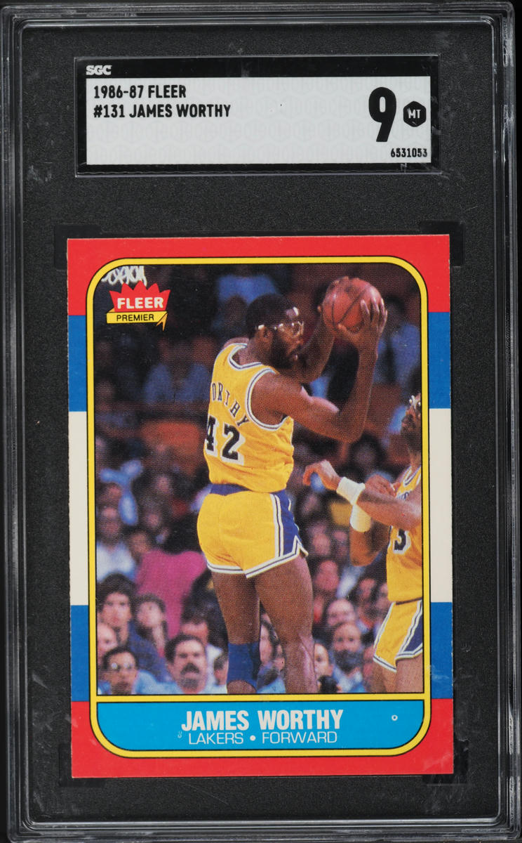 1986 Fleer Basketball James Worthy ROOKIE #131 SGC 9 MINT
