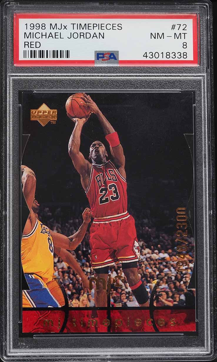 1998 Upper Deck MJx Timepieces Red Michael Jordan /2300 #72 PSA 8