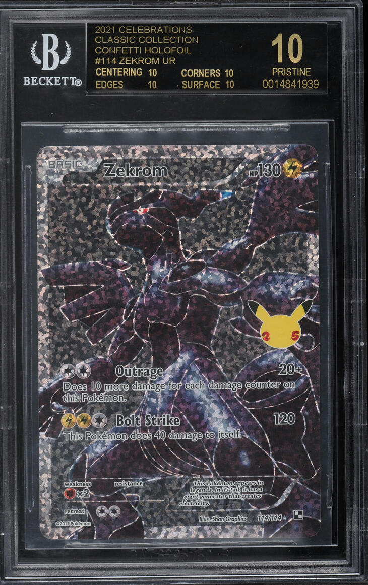 2021 Pokemon SWSH Celebrations Classic Collection Zekrom #114 BGS 10 BLACK LABEL