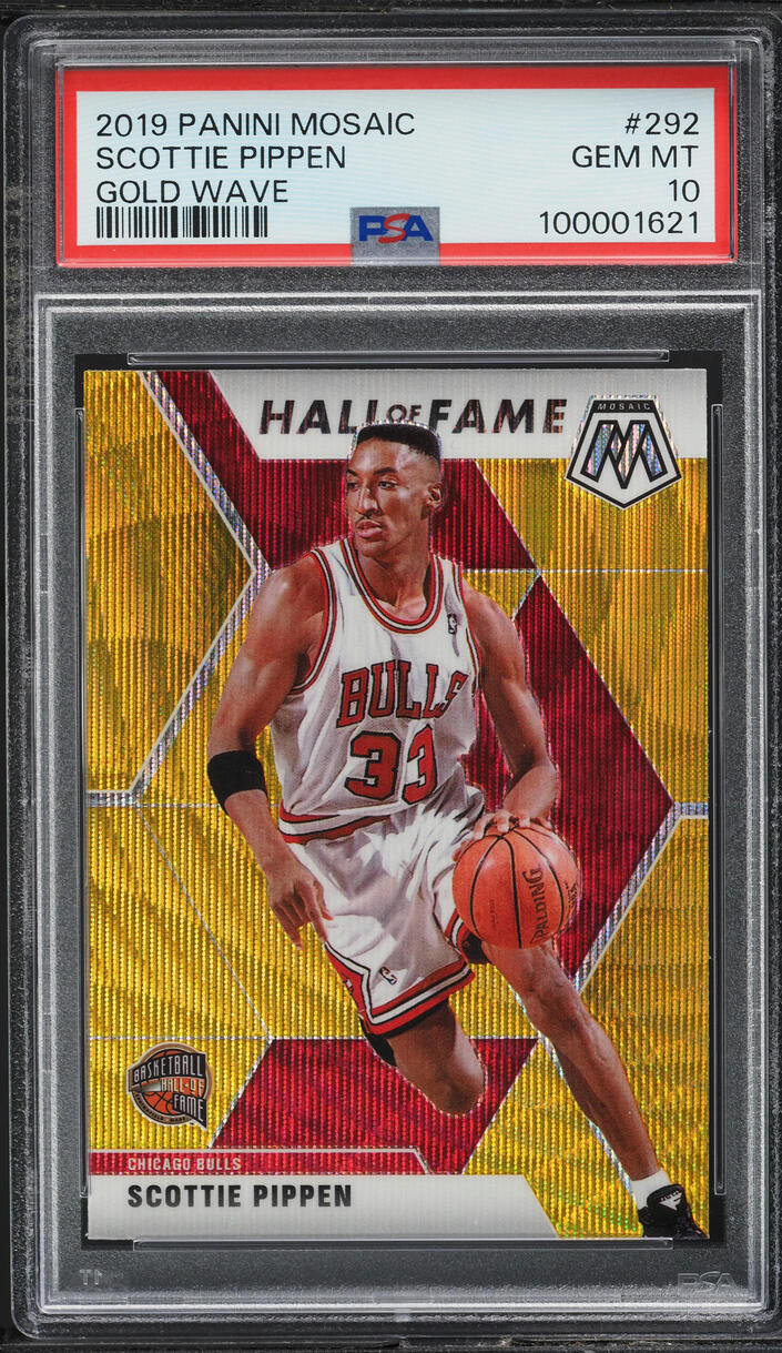 2019 Panini Mosaic Gold Wave Scottie Pippen #292 PSA 10 GEM MINT