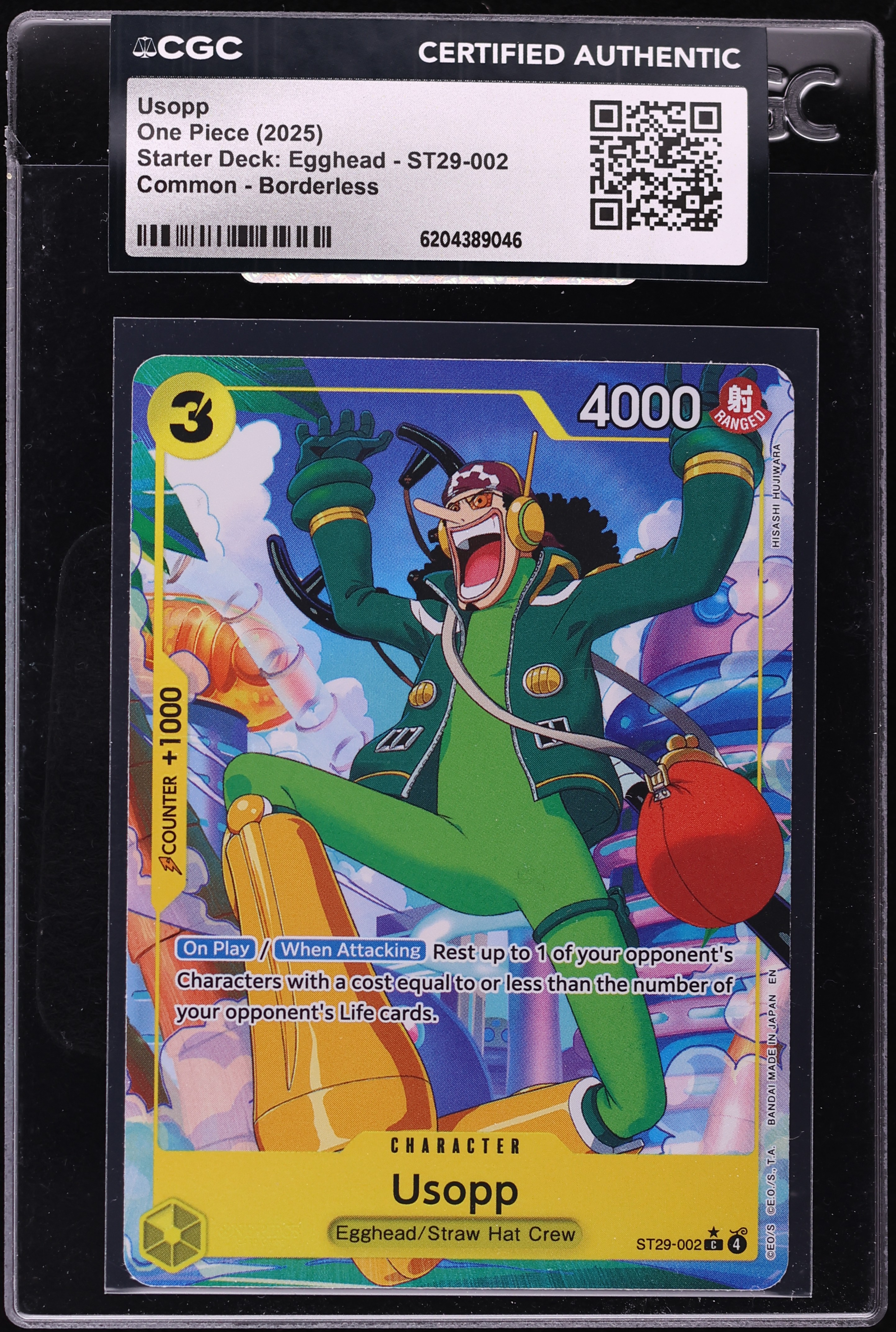 2025 One Piece Starter Deck Egghead Borderless Usopp #ST29-002 CGC AUTH