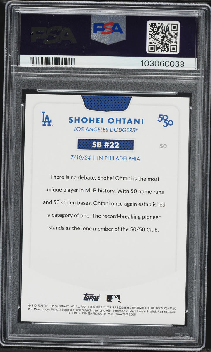 2024 Topps 50/50 Shohei Ohtani #50 PSA 8 NM-MT