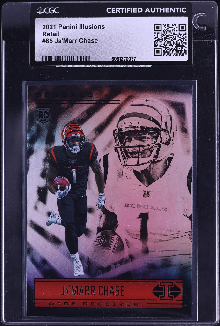2021 Panini Illusions Retail Ja'Marr Chase ROOKIE #65 CGC AUTH