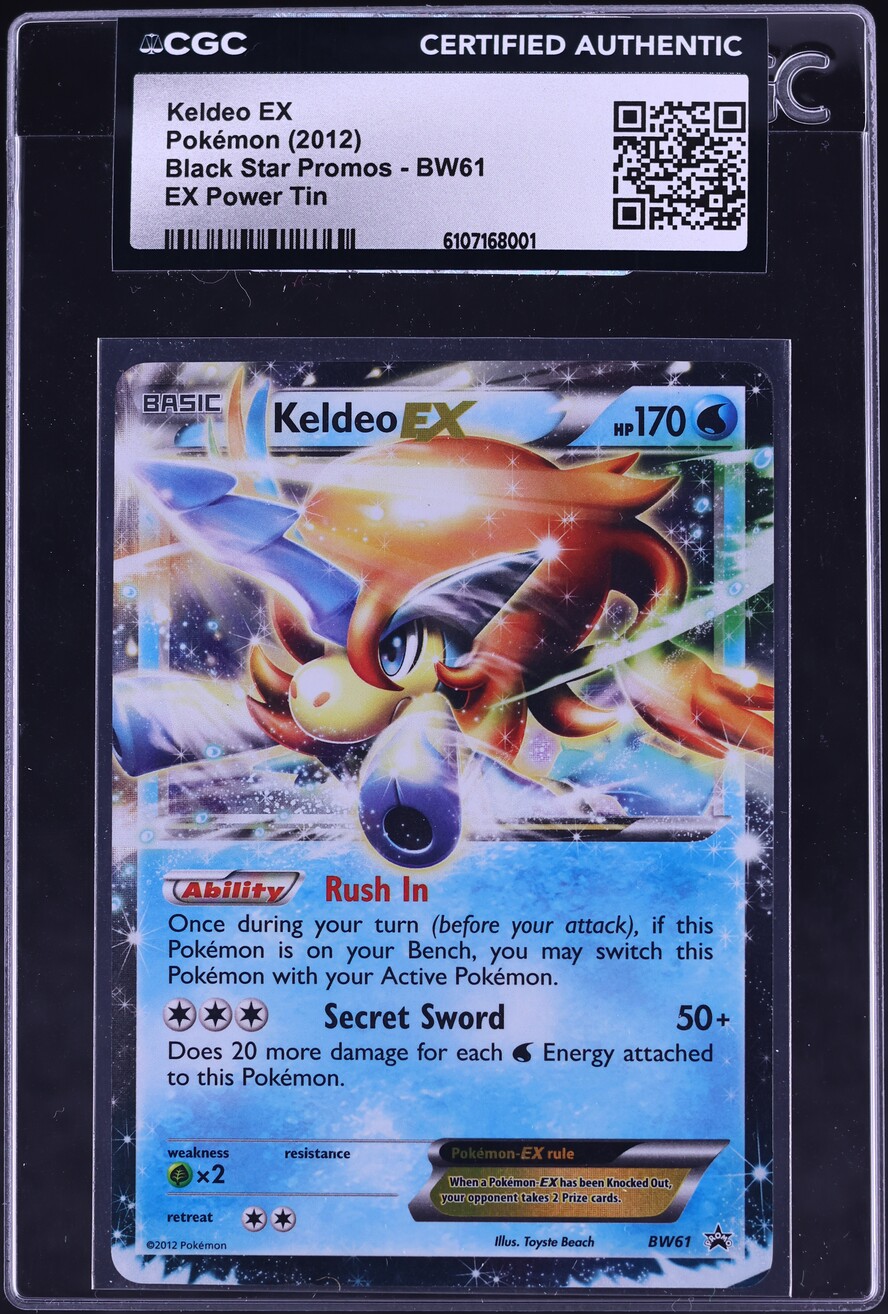 2012 Pokemon Black Star Promo EX Power Tin Keldeo EX #BW61 CGC AUTH