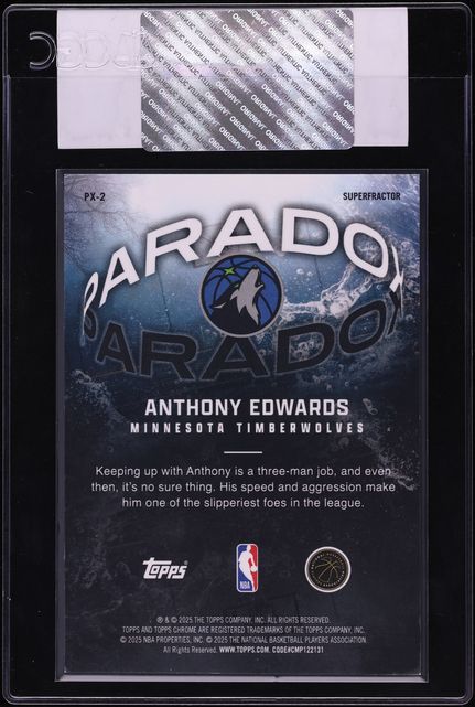 2025 Topps Chrome Paradox Superfractor Anthony Edwards 1/1 #PX-2