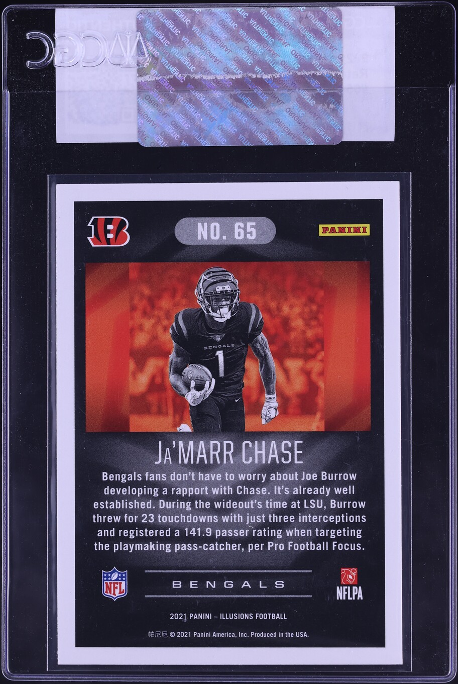2021 Panini Illusions Retail Ja'Marr Chase ROOKIE #65 CGC AUTH