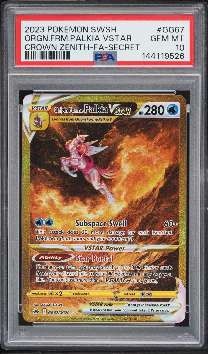 2023 Pokemon SWSH Crown Zenith Gold Rare Origin Forme Palkia VSTAR #GG67 PSA 10 GEM MINT