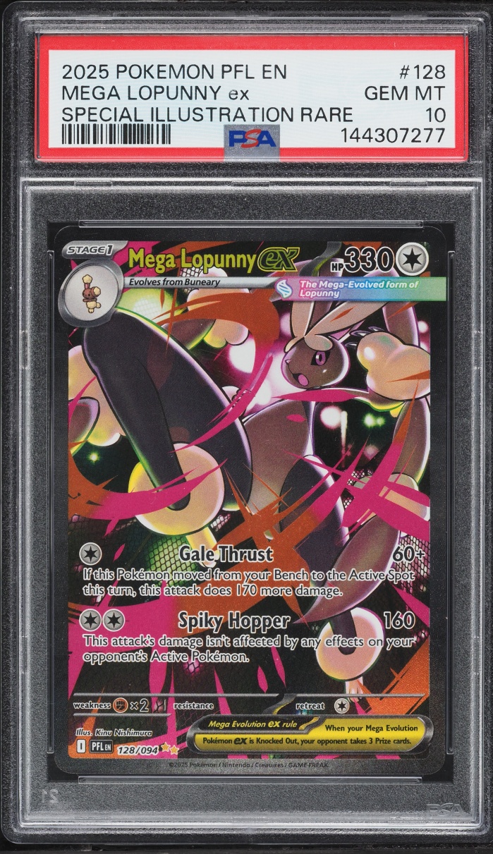 2025 Pokemon Mega Evolution Phantasmal Flames SIR Mega Lopunny ex #128 PSA 10 GEM MINT