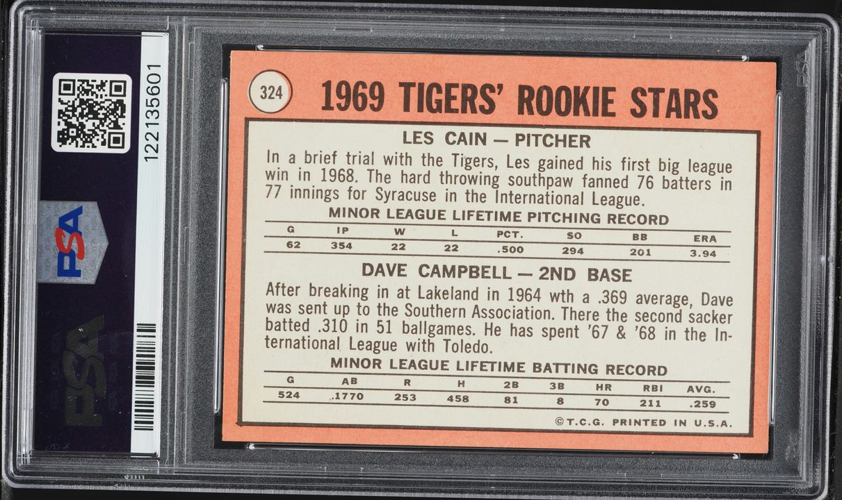 1969 Topps Tigers Rookies #324 PSA 6 EXMT