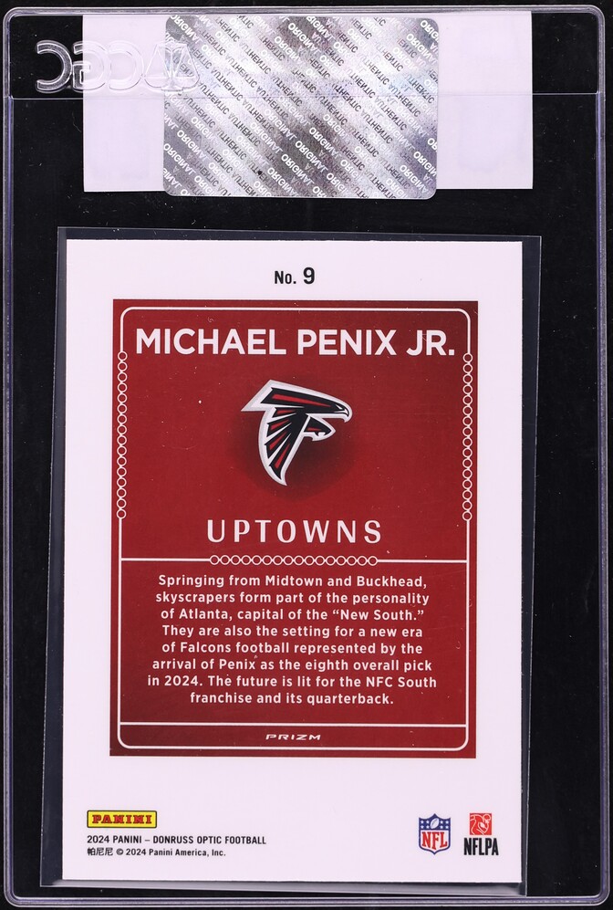 2024 Donruss Optic Uptowns Michael Penix Jr. ROOKIE #9 CGC AUTH