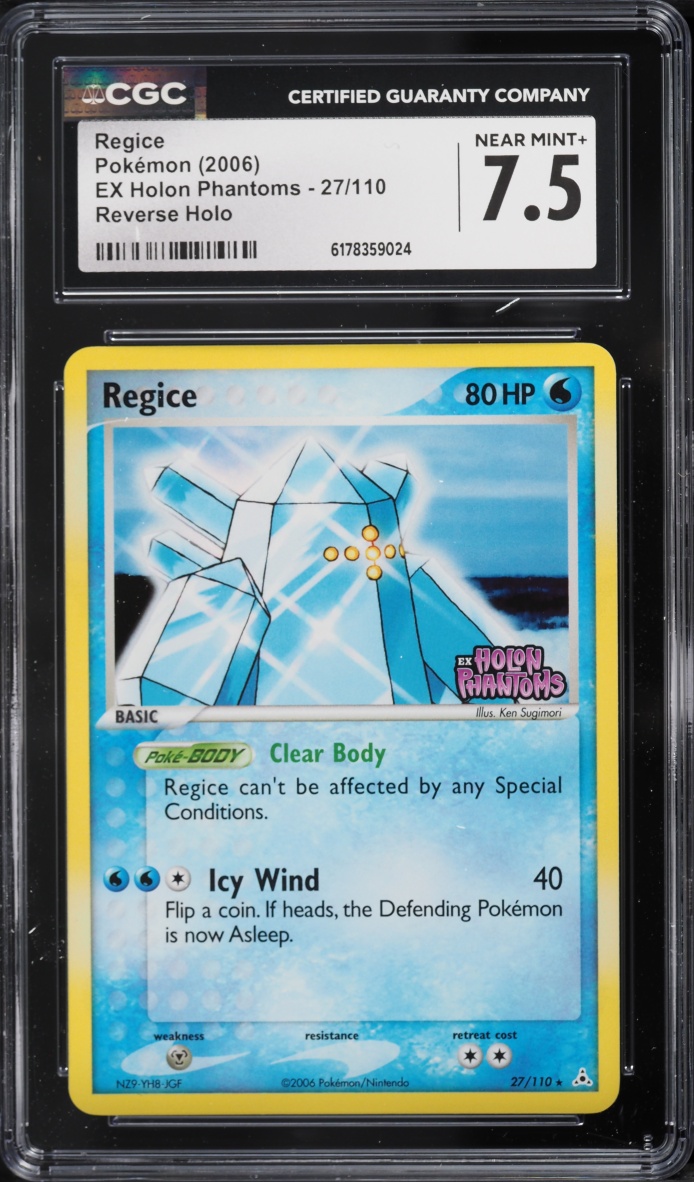 2006 Pokemon EX Holon Phantoms Reverse Holo Regice #27 CGC 7.5 NRMT+