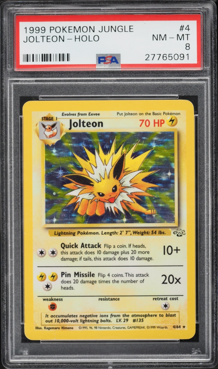 1999 Pokemon Jungle Holo Jolteon #4 PSA 8 NM-MT