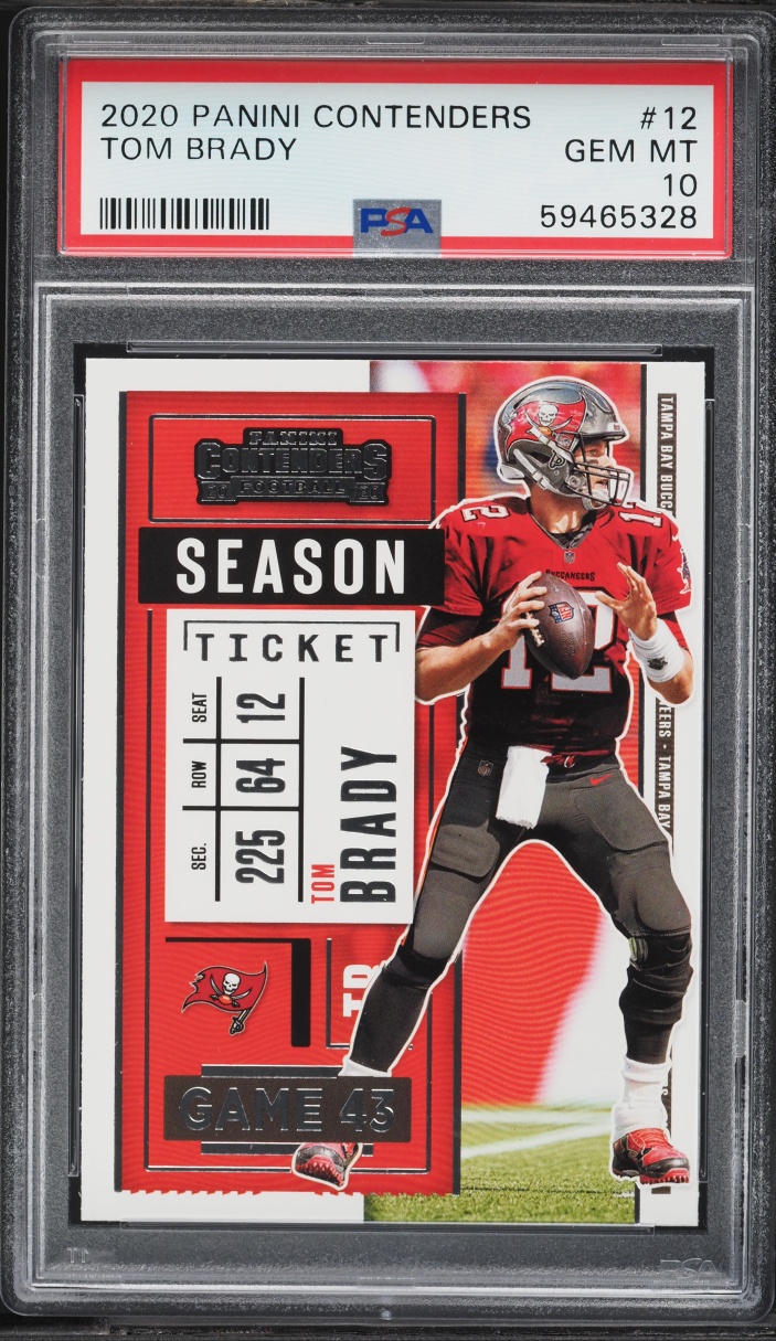 2020 Panini Contenders Season Ticket Tom Brady #12 PSA 10 GEM MINT
