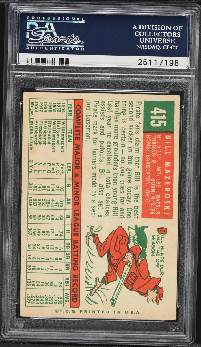 1959 Topps Bill Mazeroski #415 PSA 5 EX