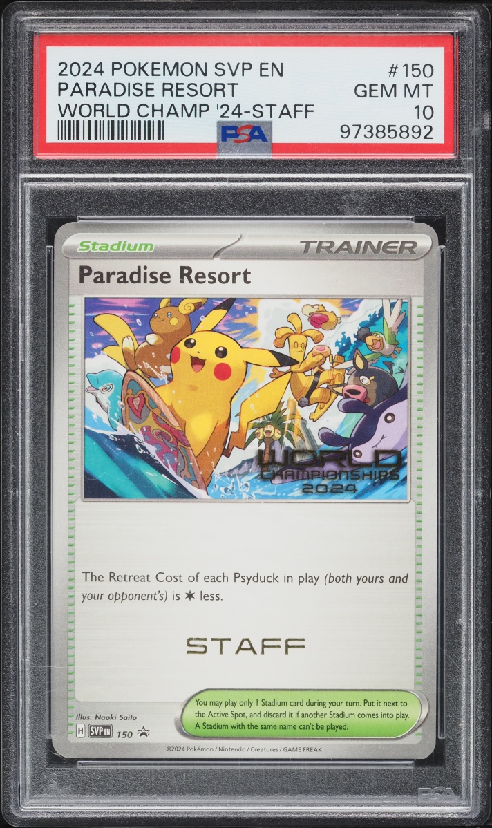 2024 Pokemon Scarlet & Violet Promo World Championships Staff Paradise Resort #150 PSA 10 GEM