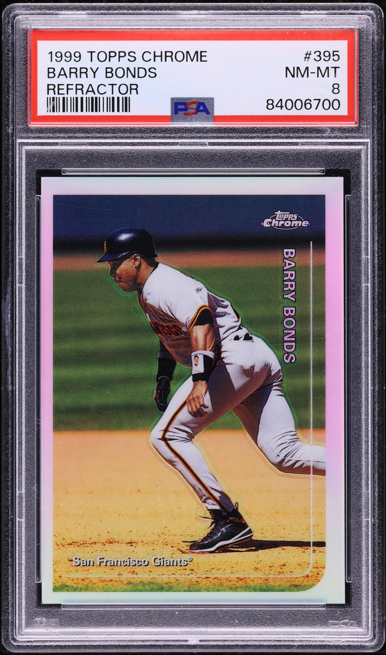 1999 Topps Chrome Refractor Barry Bonds #395 PSA 8 NM-MT