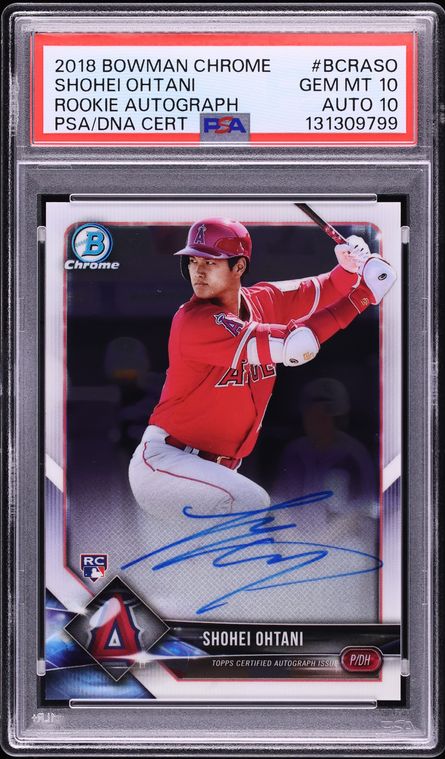 2018 Bowman Chrome Shohei Ohtani ROOKIE AUTO DNA 10 #BCRA-SO PSA 10 GEM MINT