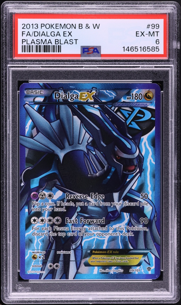 2013 Pokemon Black & White Plasma Blast Full Art Dialga EX #99 PSA 6 EXMT
