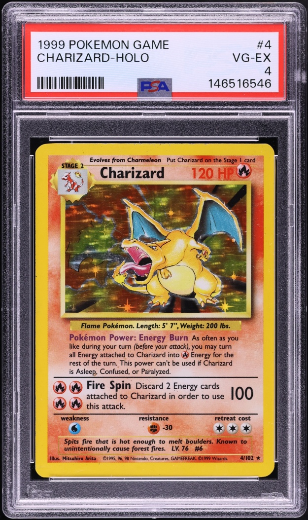 1999 Pokemon Base Set Holo Charizard #4 PSA 4 VGEX